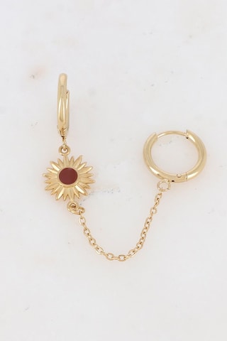 Boucle d'oreille sertie de cristaux - Doré