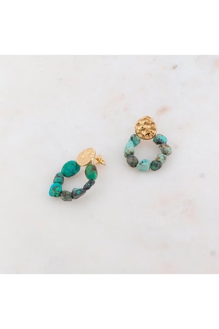 Boucles d'oreilles - Turquoises africaines reconstituées