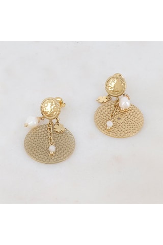 Boucles d'oreilles - Agate et perle de culture d'eau douce