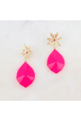 Boucles d’oreilles - Doré et fuchsia