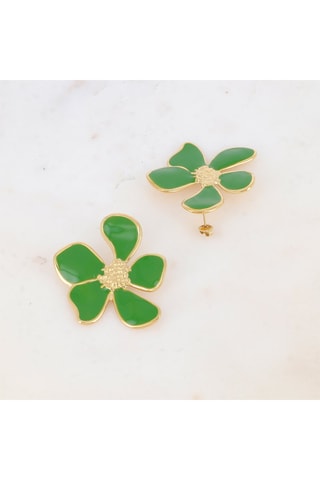 Boucles d’oreilles - Doré et vert