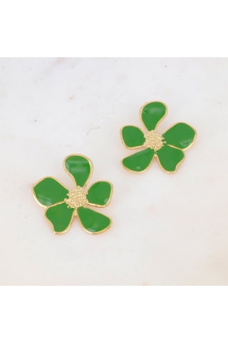 Boucles d’oreilles - Doré et vert