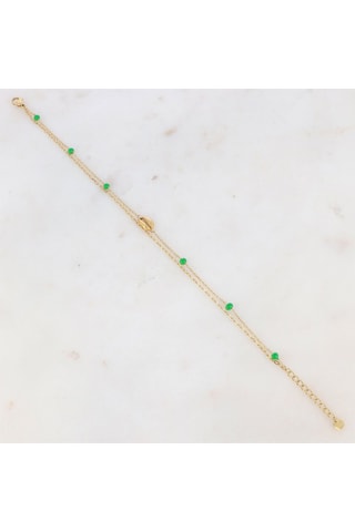 Bracelet de cheville double tour - Doré