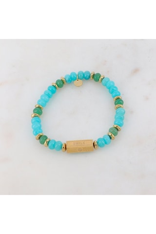 Bracelet - Céramique, amazonites et agates
