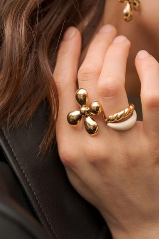 Bague - Doré et blanc