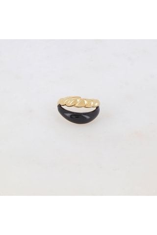 Bague - Doré et noir