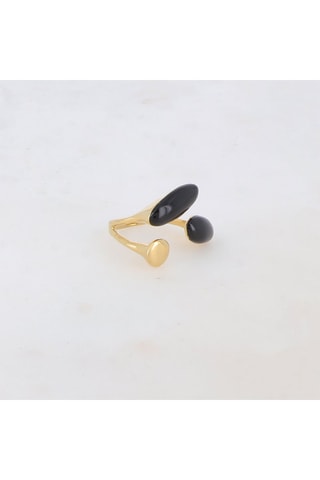 Bague - Doré et noir