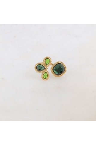 Bague - Doré et vert
