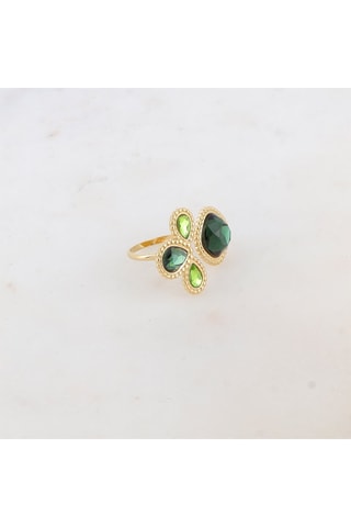 Bague - Doré et vert