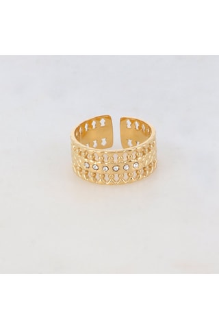 Bague - Doré et blanc
