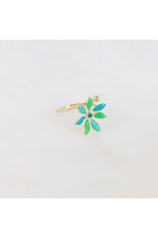 Bague - Doré et turquoise