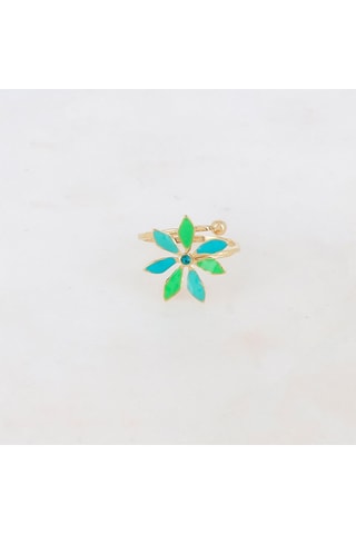 Bague - Doré et turquoise