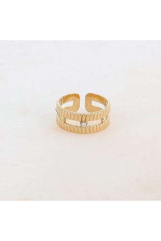 Bague - Doré et blanc