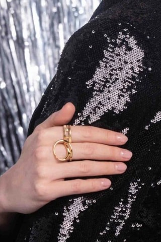 Bague - Doré et blanc