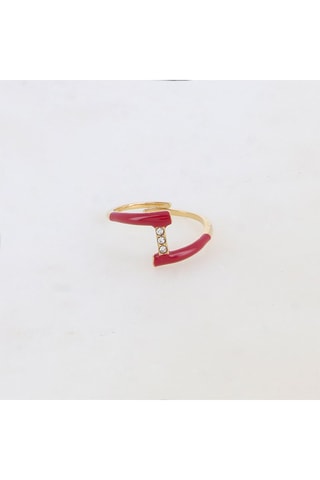 Bague - Doré et rouge