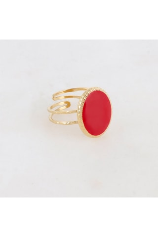 Bague - Doré et rouge