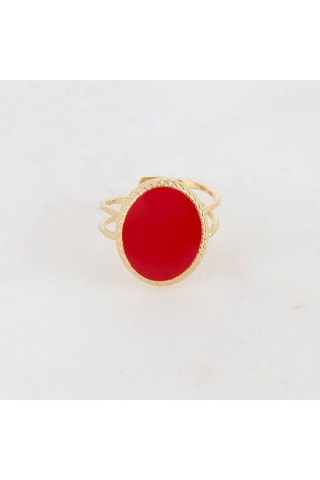 Bague - Doré et rouge