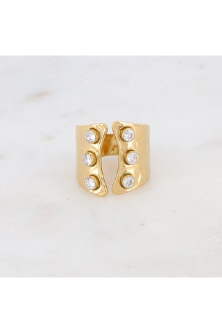 Bague - Doré et blanc