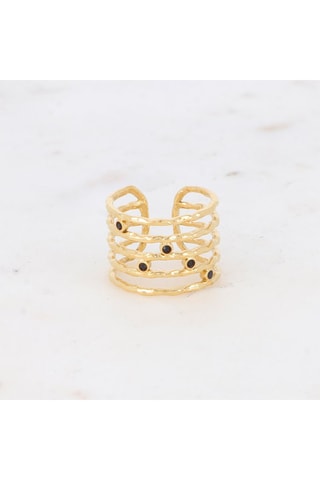 Bague - Doré et noir