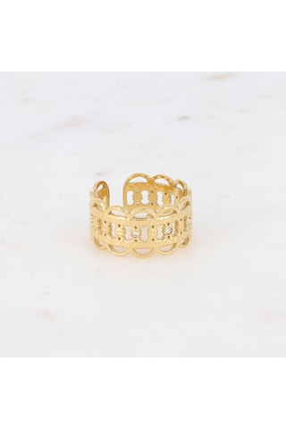 Bague - Doré et blanc