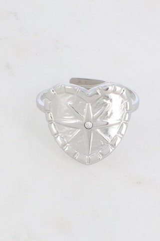 Bague avec cœur - Argenté