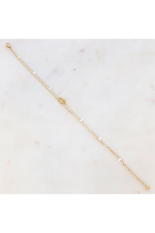 Bracelet de cheville double tour - Doré