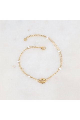 Bracelet de cheville double tour - Doré