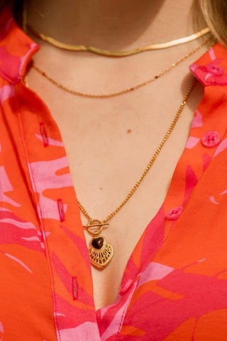 Collier multirangs - Rhodonite