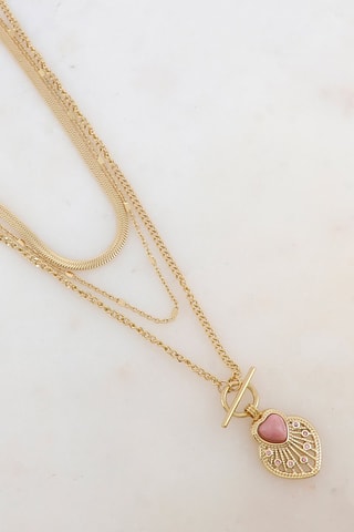 Collier multirangs - Rhodonite