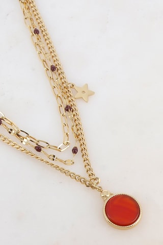 Collier multirangs - Cornaline