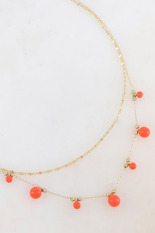 Collier miltirangs - Doré et orange
