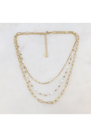 Collier - Doré et blanc