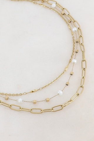 Collier - Doré et blanc