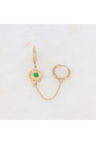 2 créoles - Doré et vert clair