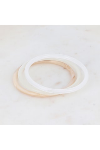 3 joncs - Blanc et beige