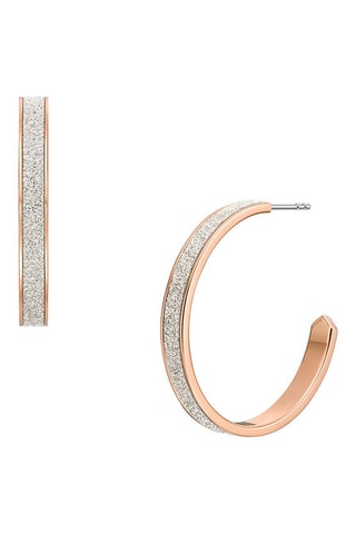 2 créoles dorées à l'or rose et zircons