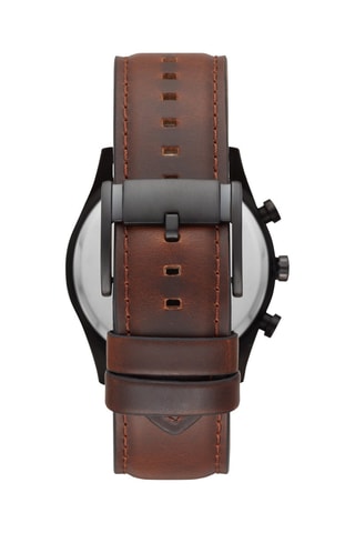 Montre à quartz en cuir Sullivan - Tachymètre - Marron et noir