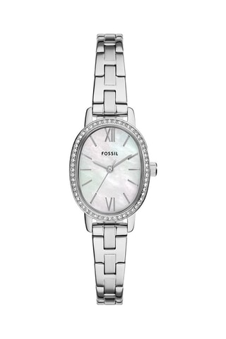 Montre à quartz en acier - Argenté et blanc