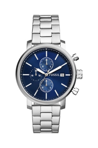 Montres à quartz en acier Rhett - Argenté et bleu foncé