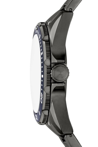 Montre à quartz en acier - Noir