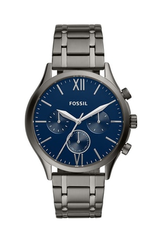 Montre à quartz en acier Fenmore - Argenté et bleu