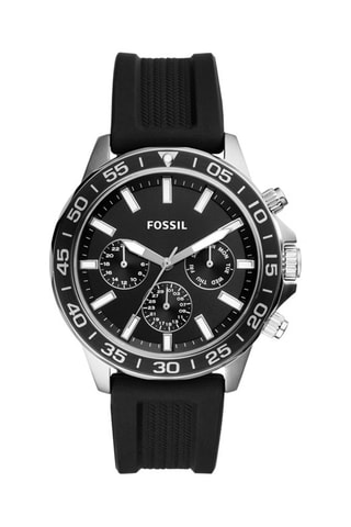 Montre à quartz en silicone - Noir et argenté