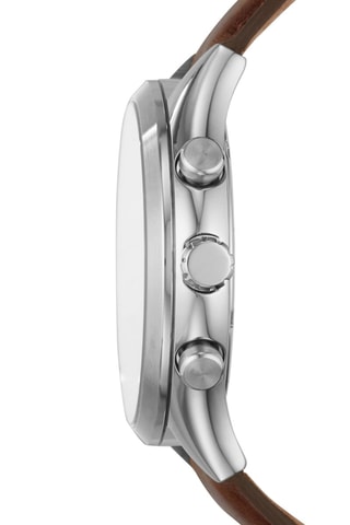 Montre à quartz en cuir - Marron et écru