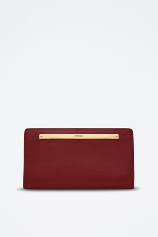 Portefeuille en cuir - Marron et doré