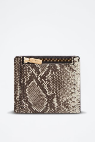 Porte-feuille en cuir - Noir et beige