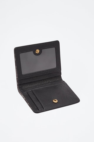 Porte-feuille en cuir - Noir et beige