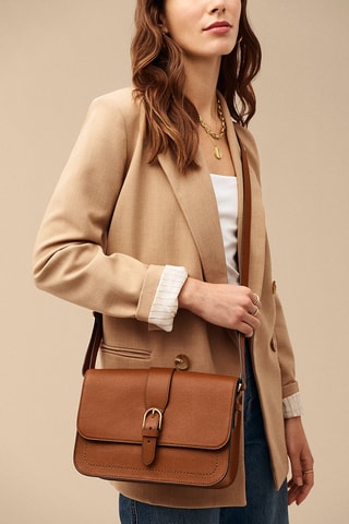 Sac bandoulière en cuir - Marron