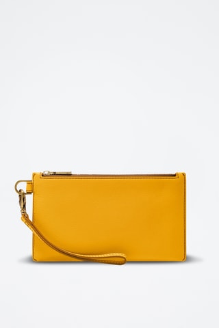 Pochette en cuir - Jaune
