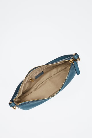 Sac porté épaule en cuir - Bleu pétrole