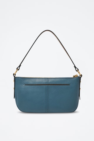 Sac porté épaule en cuir - Bleu pétrole